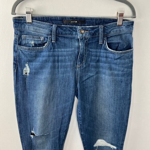 JOE'S Blue Medium Wash Cotton Blend Distressed Becky Skinny Ankle Jeans Size 29 - Picture 2 of 8